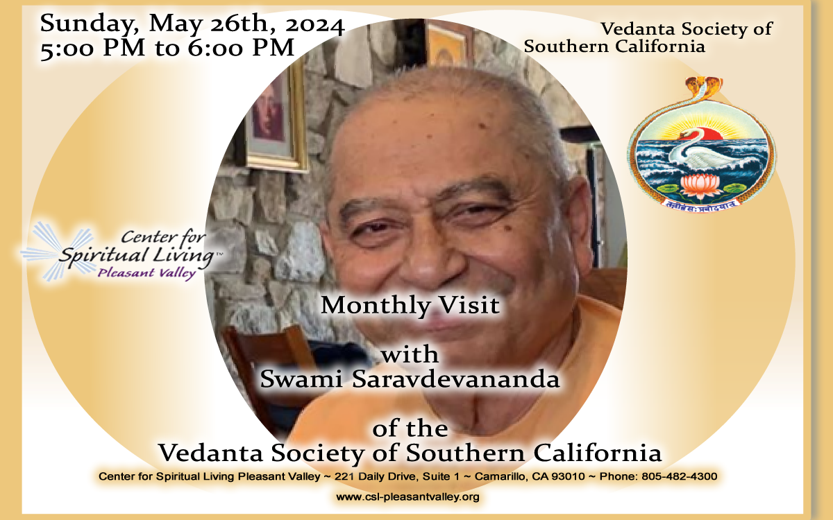 SWAMI SARAVDEVANANDA at CSL Pleasant Valley