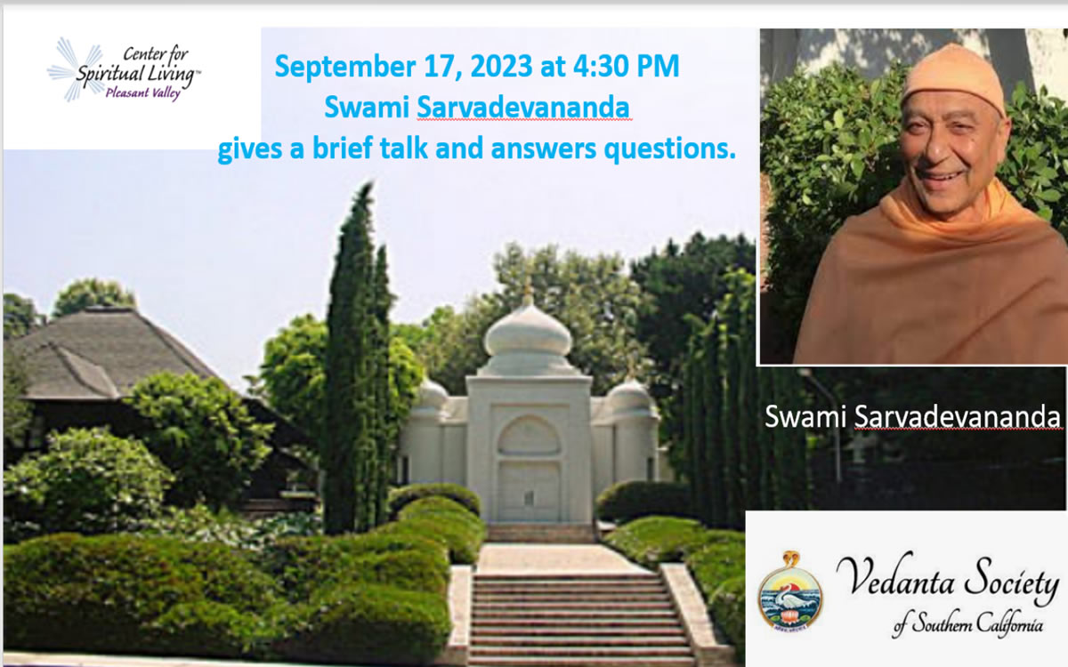 SWAMI SARAVDEVANANDA at CSL Pleasant Valley
