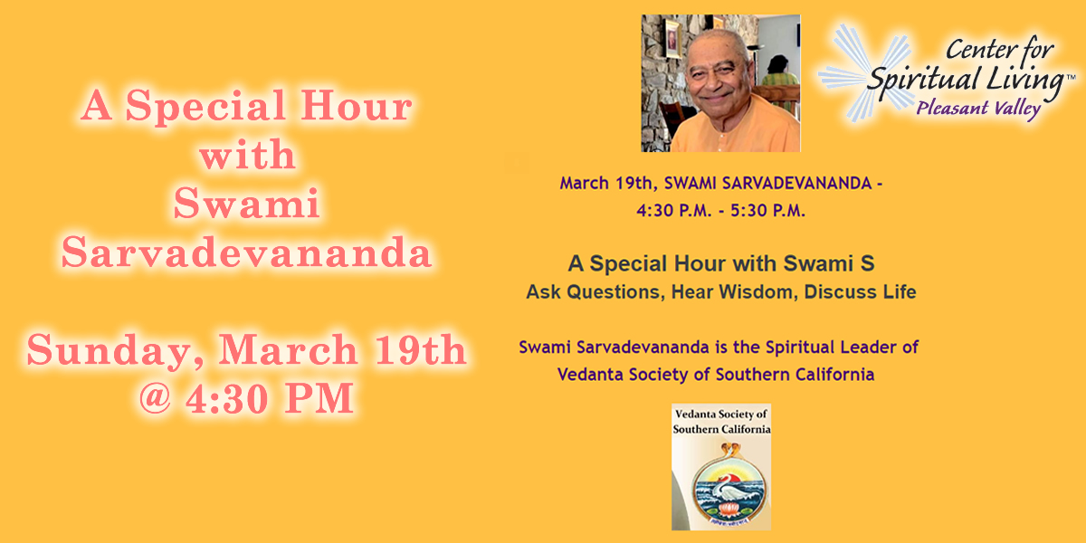SWAMI SARAVDEVANANDA at CSL Pleasant Valley